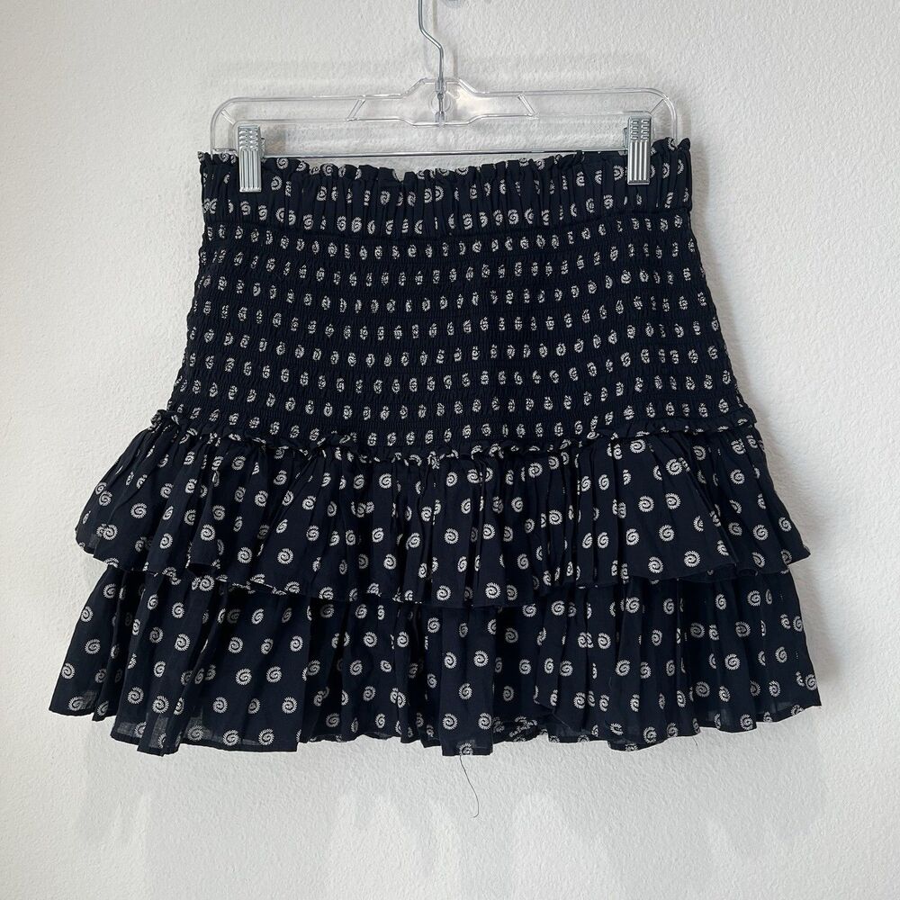 Loft Shell Smocked Ruffle Mini Skirt Women's Size M - Picture 5 of 8